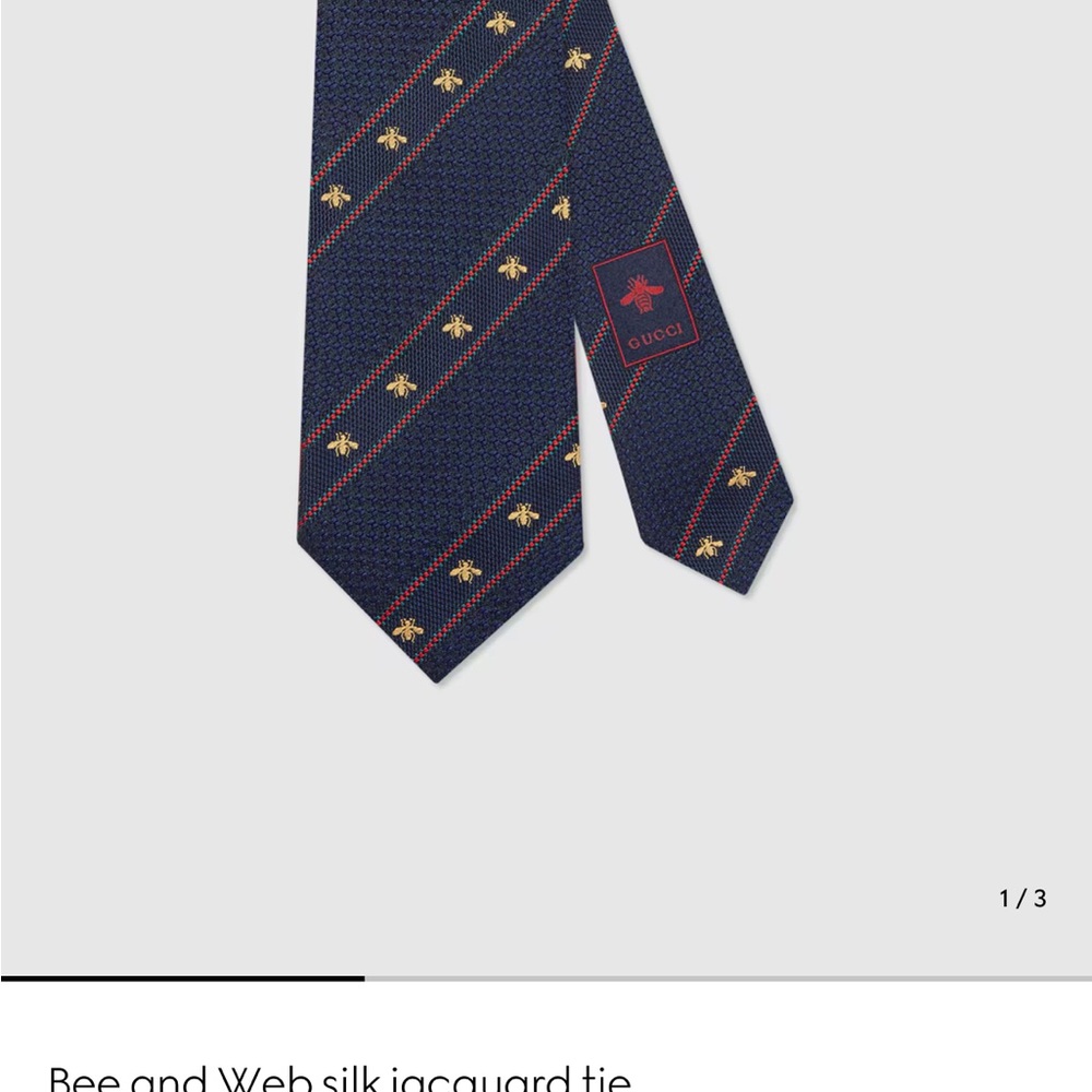 Gucci Bee and Web Silk Tie - Picture 2 of 4